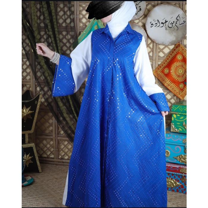 Embellished Blue Abaya